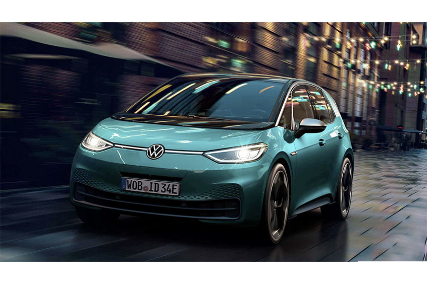 300 mijl bereik Volkswagen elektrische auto 160km/h 5 zitplaatsen VW ID3 elektrische auto